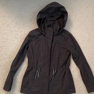 GAP Women's Distressed Dark Gray Utility Jacket with Hood